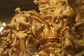 Image showing golden chandelier