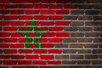 Image showing Dark brick wall - Morocco
