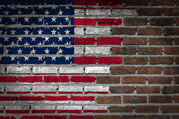 Image showing Dark brick wall - USA