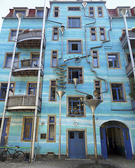 Image showing blue house facade