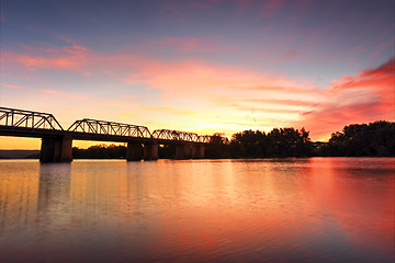 Image showing Spectacular Sunset over Nepan River Penrith