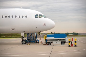 Image showing White cargo plane at airport