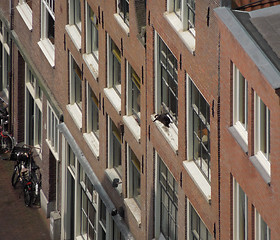 Image showing house facades in Amsterdam