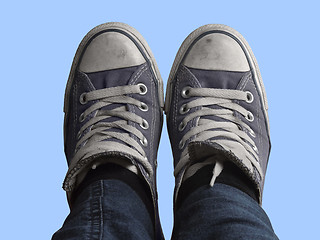 Image showing feet and blue sky