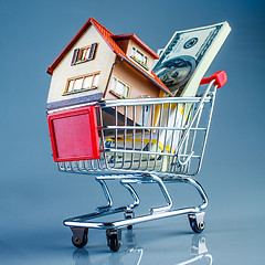 Image showing shopping cart and house