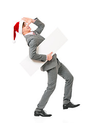 Image showing Man in Santa hat