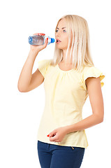 Image showing Womanl with bottle of water