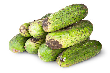 Image showing Fresh Dirty Cucumbers