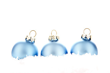 Image showing christmas balls blue