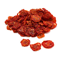 Image showing Dried tomatoes on white background.