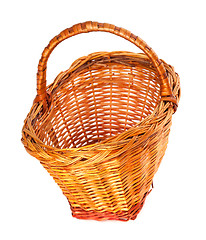Image showing Empty wicker basket. Isolated on white background.