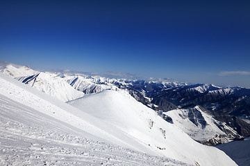 Image showing Off-piste slope at sun day