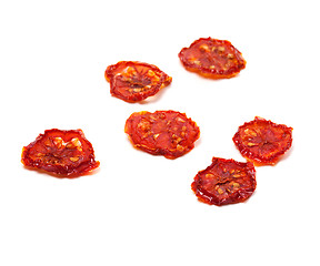 Image showing Dried tomatoes on white background