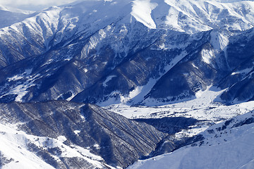 Image showing Top view from off-piste slope