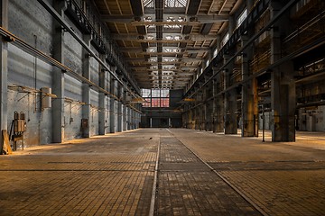 Image showing Large industrial hall of a repair station