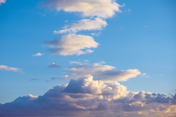 Image showing Blue sky with fluffy clouds