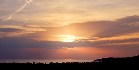 Image showing Silent sunset at the sea