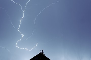 Image showing Lightning strikes down