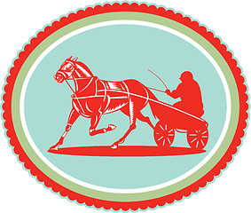 Image showing Horse and Jockey Harness Racing Rosette Retro