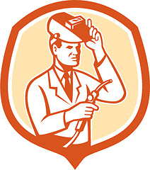 Image showing Scientist Lab Researcher Welder Shield Retro