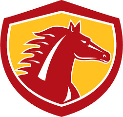 Image showing Horse Head Angry Shield Retro