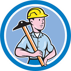 Image showing Engineer Architect T-Square Circle Cartoon