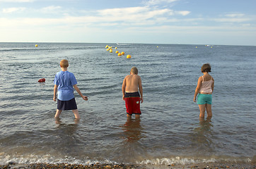 Image showing Children on the beach