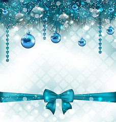 Image showing Light background with Christmas traditional elements