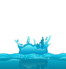 Image showing Splash and crown on rippled water surface