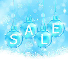 Image showing Christmas background with balls lettering sale