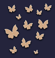 Image showing Wallpaper with butterflies made in carton paper