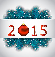 Image showing New Year background with fir branches