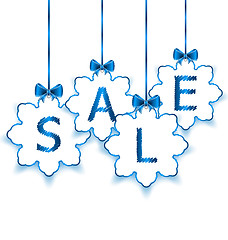 Image showing Christmas paper snowflakes with lettering sale