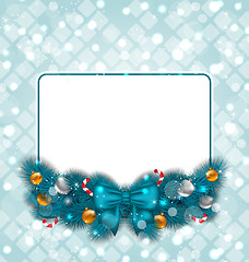 Image showing Celebration card with Christmas decoration