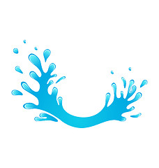 Image showing Blue water splash isolated on white background