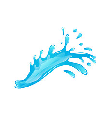 Image showing Blue water splash isolated on white background