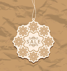 Image showing Christmas discount label, vintage style
