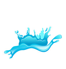 Image showing Blue water splash crown isolated on white background