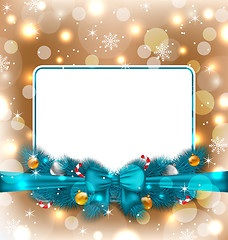 Image showing Greeting elegant card with Christmas decoration