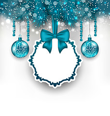 Image showing Christmas gift card with glass balls