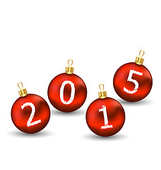 Image showing Happy new year in glass ball on white background
