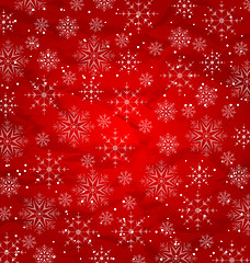 Image showing Christmas red wallpaper, snowflakes texture