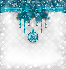 Image showing Shimmering background with Christmas traditional elements