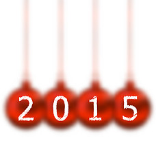 Image showing Happy new year in hanging glass ball on white background
