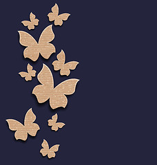 Image showing Carton paper butterflies with copy space