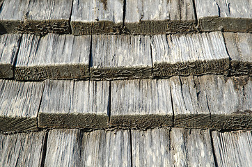 Image showing Detail of wooden roof tiles