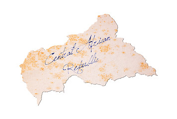 Image showing Old paper with handwriting - Central African Republic