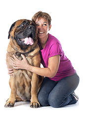 Image showing mastiff and woman