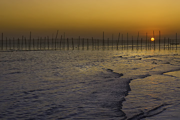 Image showing Fishing Village Sunset