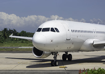 Image showing Parked Commercial Airplane